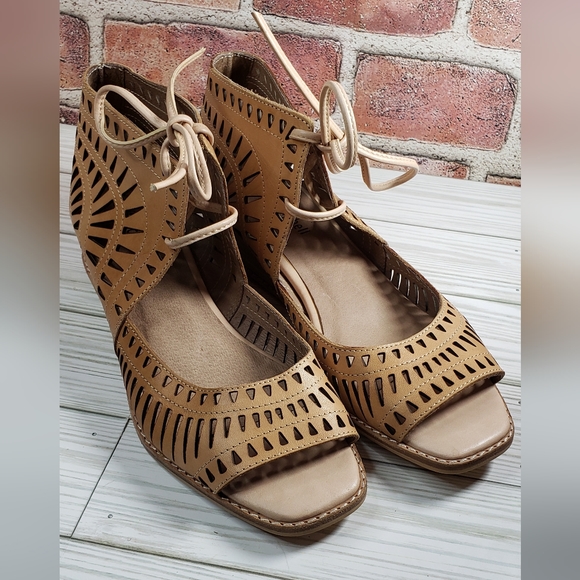 Jeffrey Campbell wedge-heeled open-toed women's shoes size 9 - Picture 2 of 13